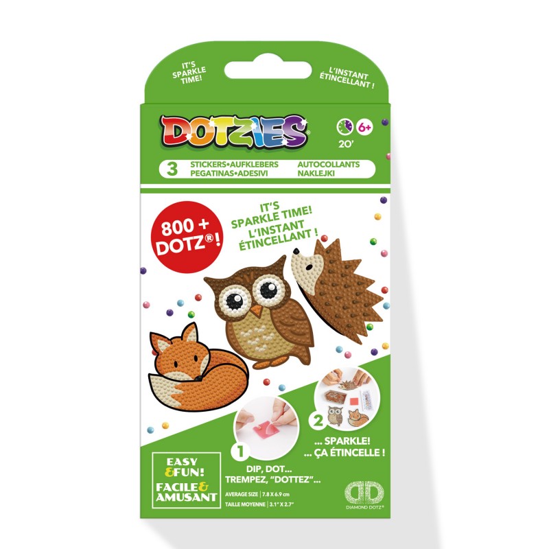 DOTZIES 3 STICKERS Multi Pack FOREST FRIENDS