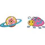 BIG DOTZ® Stickers Pack 8 Planet Donut & Ladybeetle