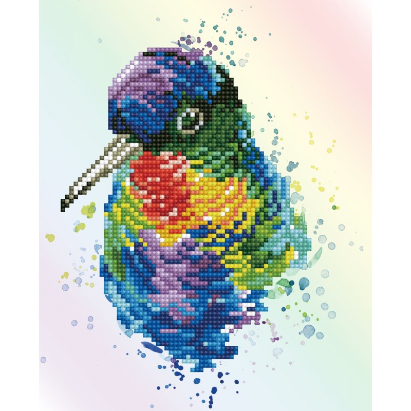 Rainbow Hummingbird Official Diamond Painting Kit, Diamond Art
