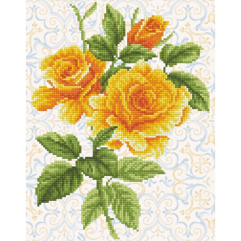 Yellow Rose Bouquet with Frame