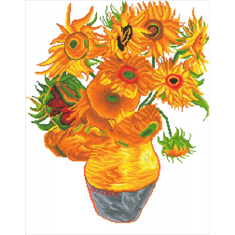 Vincent Van Gogh Sunflowers - 5D Diamond Painting - DiamondByNumbers - Diamond  Painting art