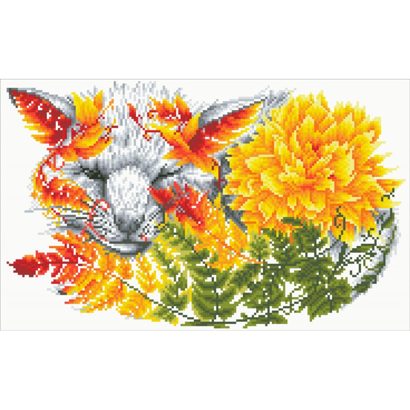 Abstract Floral Fox, 5D Diamond Painting Kits