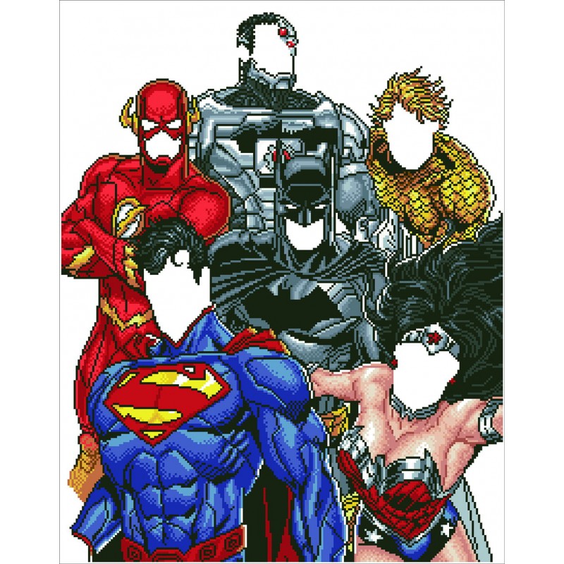 Six Stacked Superheroes Diamond Painting Kit