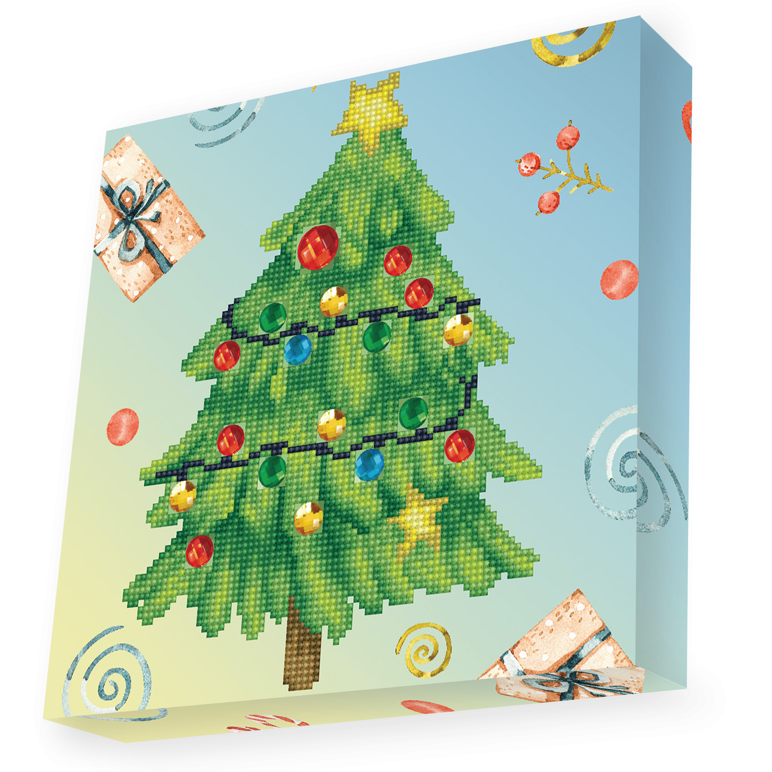 Christmas Tree, Diamond Dotz Stockings