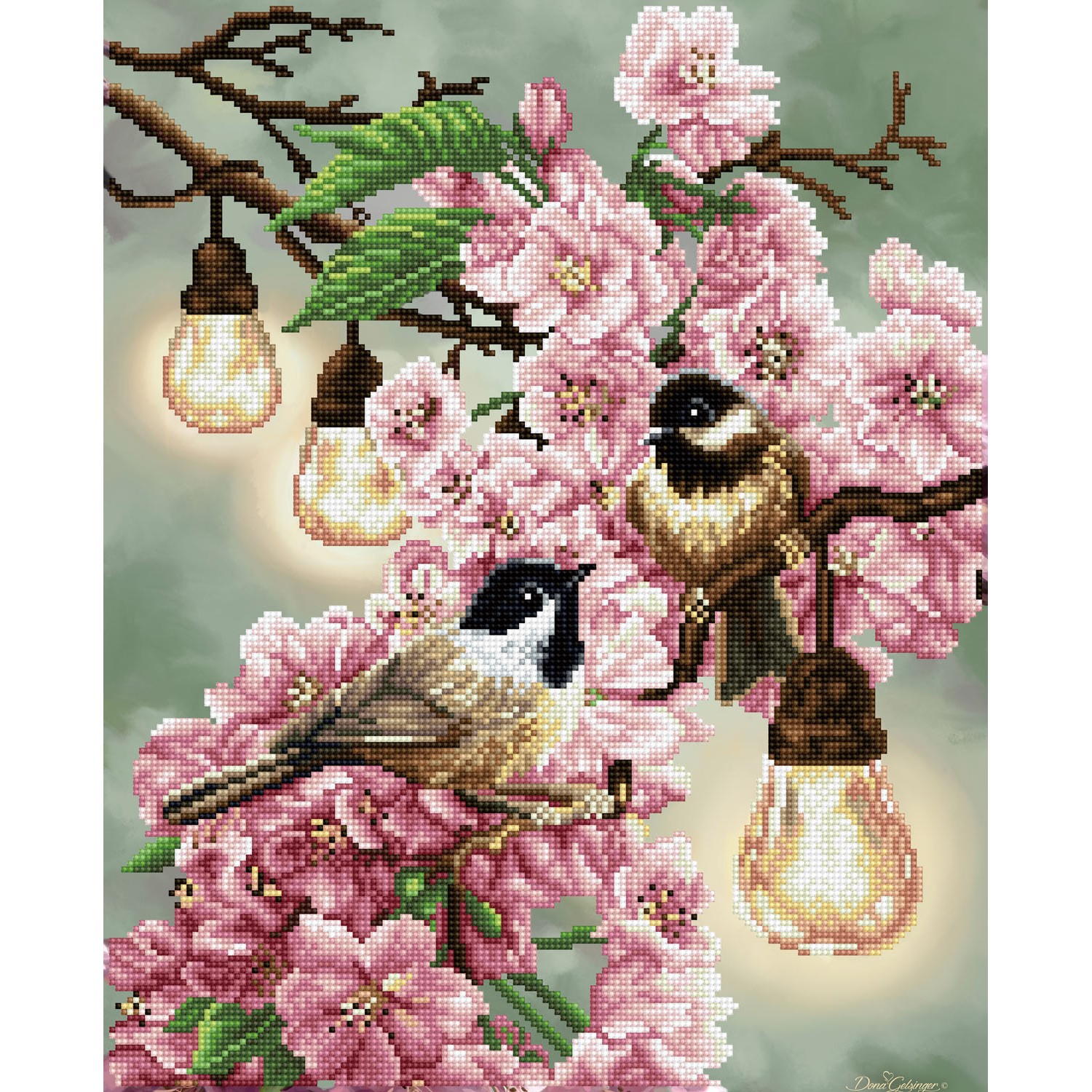 DIAMOND DOTZ - Cherry Blossoms & Chickadees - DD11.006