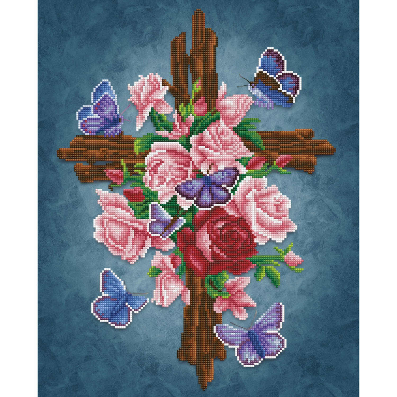 Easter Floral Cross Diamond Painting Kit