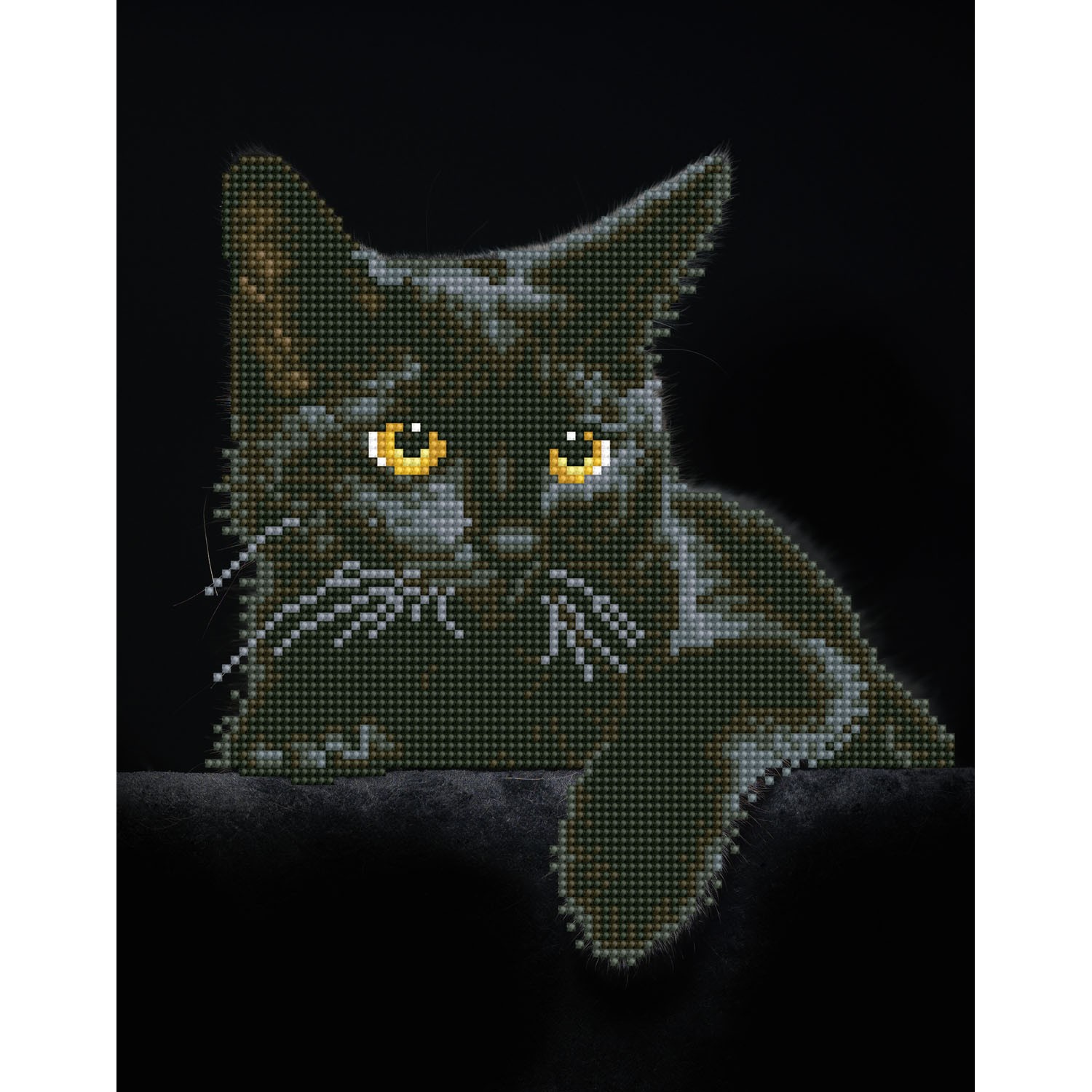 DIAMOND DOTZ - Midnight Cat with Frame - DDK5.001