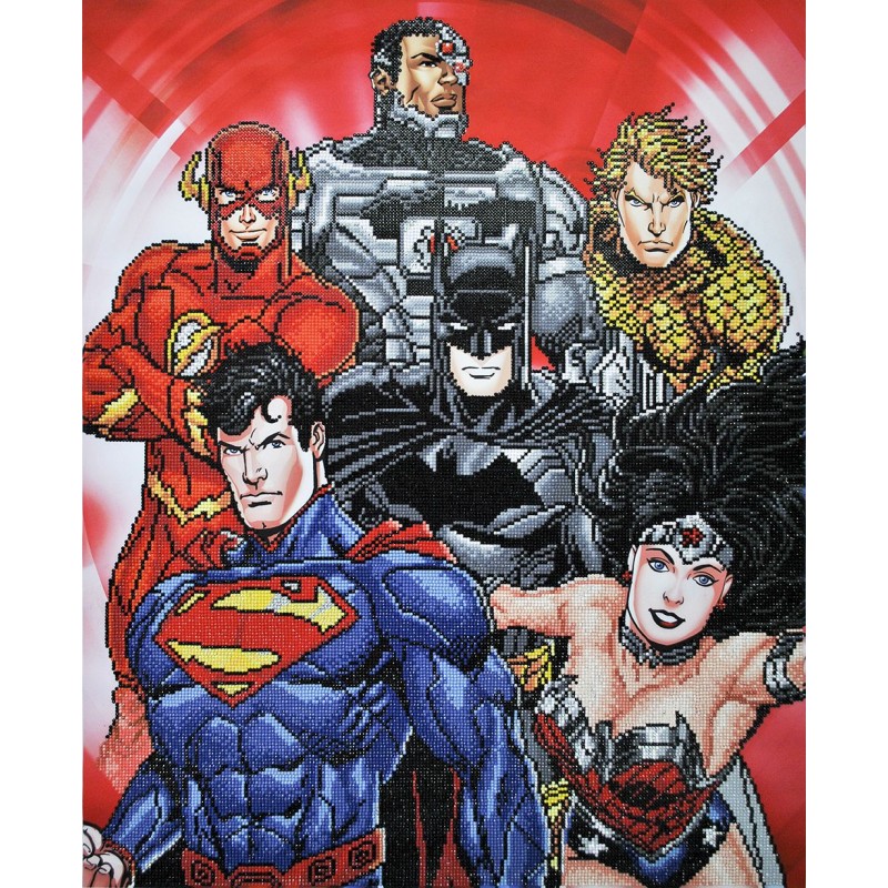 Six Stacked Superheroes Diamond Painting Kit