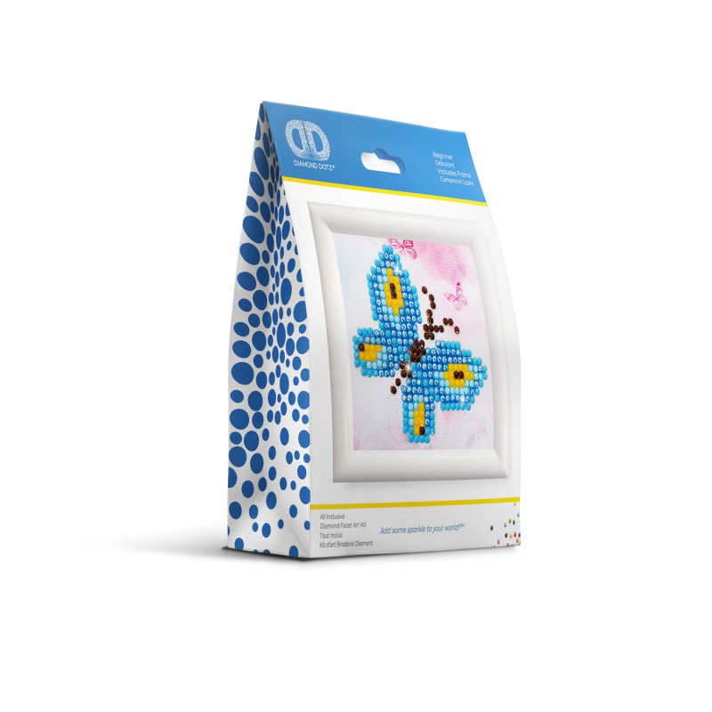 Diamond Painting Kit FLUTTER BY WHITE Butterfly Diamond Dotz 12x12 ki
